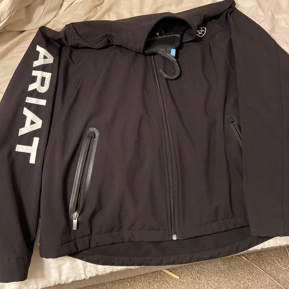 Black soft shell ariat jacket from boot barn